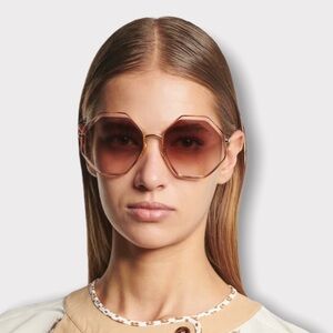 CHLOE  Oversized octagonal wire  poppy petite sunglasses